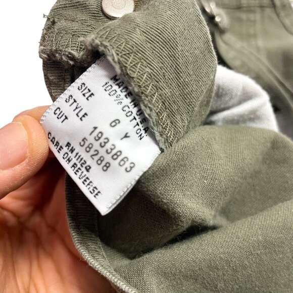 Vintage Guess Green Overalls 90s Y2K Embroidered Logo Kids Size 6Y - Picture 4 of 7